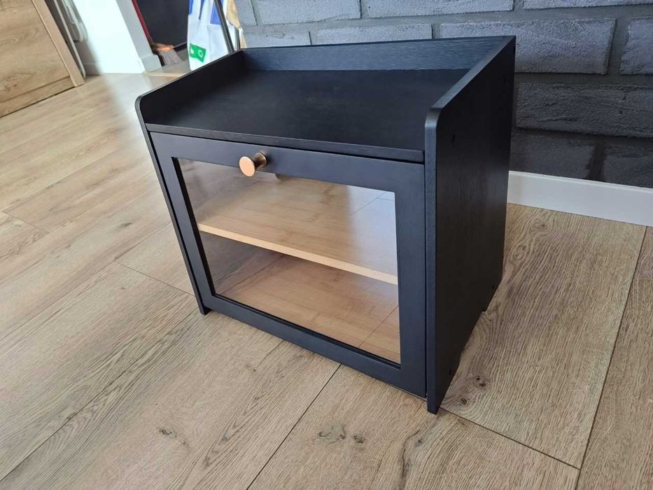 CHLEBAK Bambusowy czarny duży 2 POZIOMY – porządek na blacie kuchennym