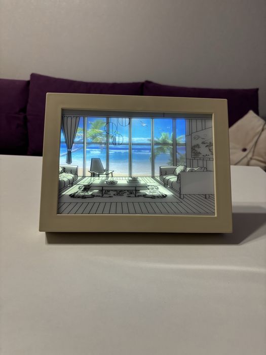 Нічник Led картина з пейзажем моря і пальм 3 режими