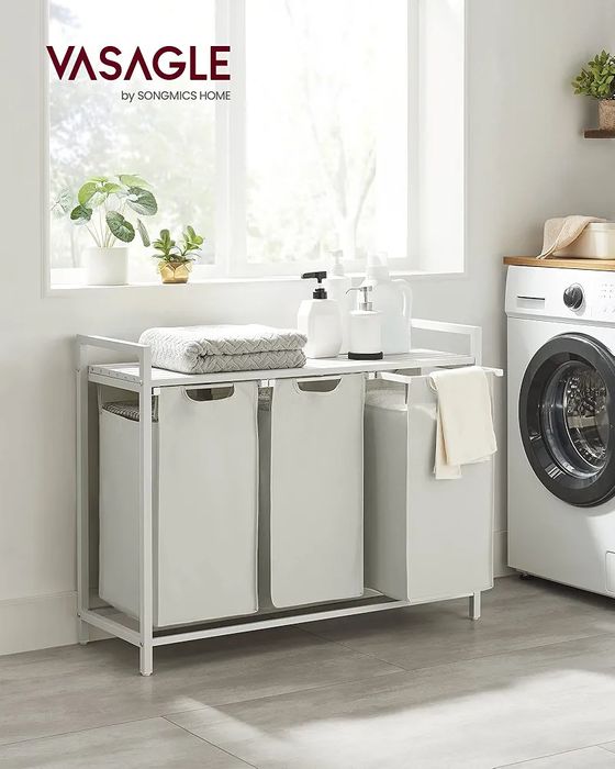 Kosz na pranie 3 przegródki 3 x 38 L, 92,5 x 33 x 72 cm