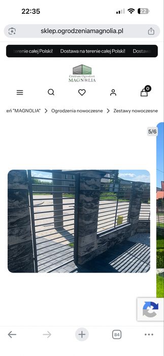 Kompletne ogrodzenie Berno polbram antracyt brama przesuwna z demontażu