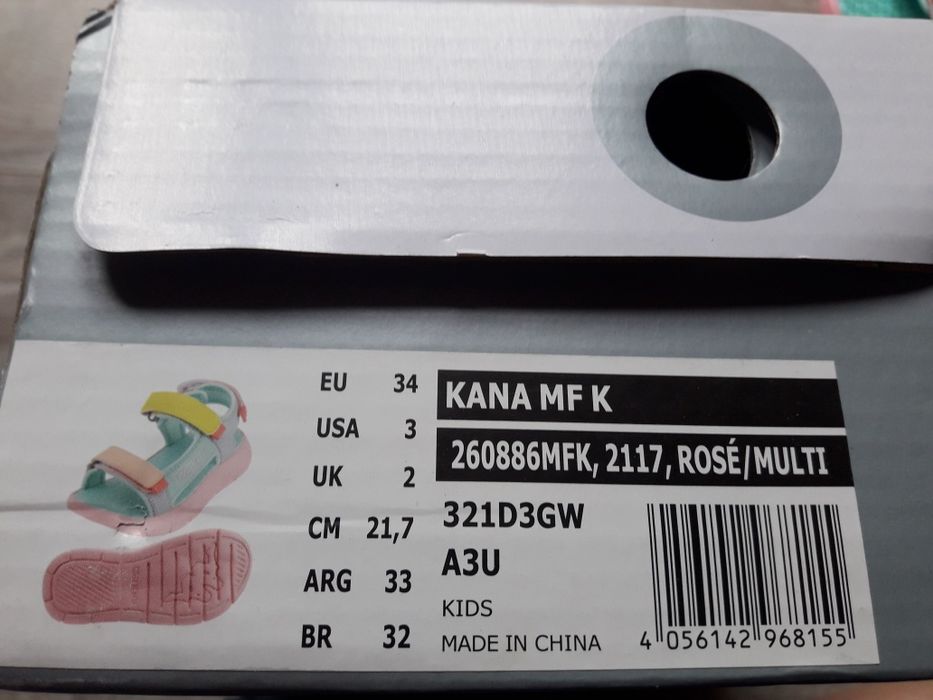 Nowe Sandaly 34 Kappa dziewczęce 21,7cm
