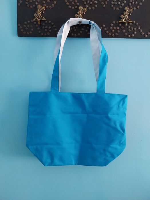 Saco de praia/Bolsa tiracolo azul com cavalo marinho