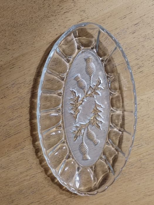 Szklane półmiski śledziówki "OSTY" HSG Ząbkowice Vintage