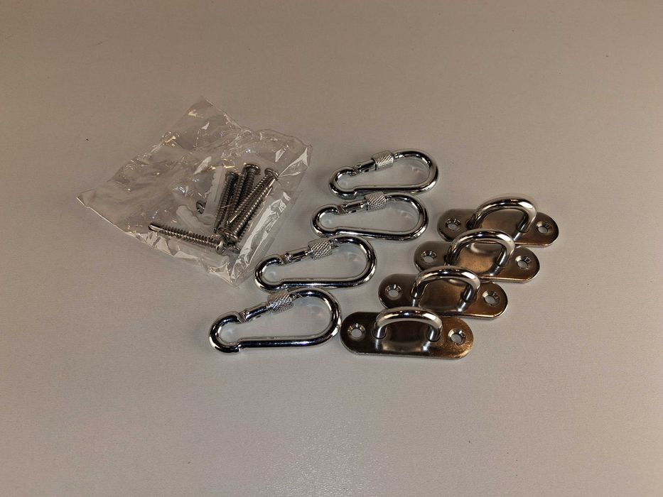 B081 Zestaw Mocowań Karabińczyki Uchwyty Haki Śruby Montażowe 4 Sztuki