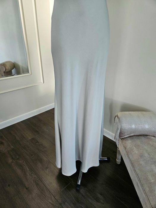 Sukienka maxi sage szałwiowa Asos L 40 satynowa