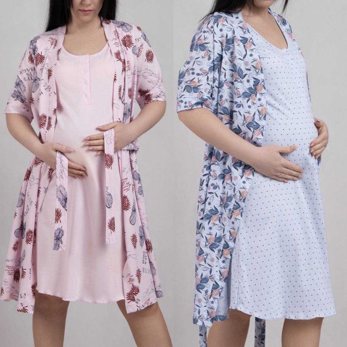 Комплекти з халатом та сорочки широка бретель для вагітних