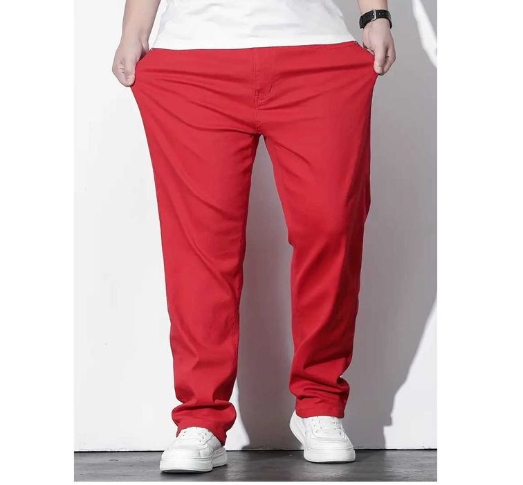 męskie spodnie dżinsowe jeans nowe czerwone/3xl