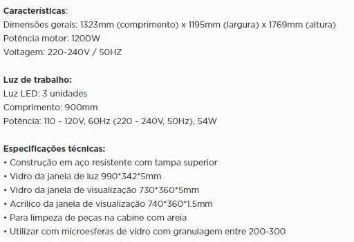 MÁQUINA DECAPAR JATO AREIA 990L REF: 9771