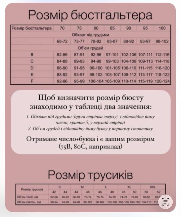 Жіноча білизна комплект