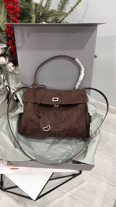 Сумка Balenciaga Rodeo замшева | шоколадна