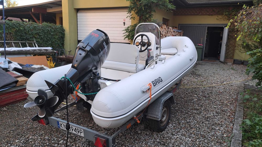Łódż motorowa rib po generalnym remoncie silnik yamacha, przyczepa