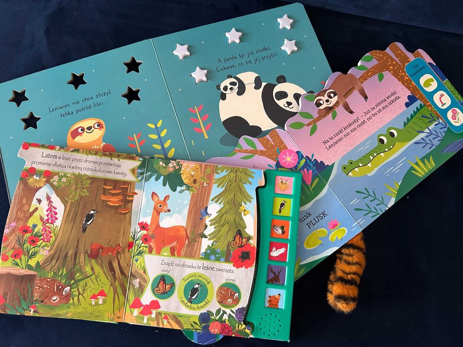 książki książeczki zestaw sensoryczne interaktywne gra świeci dotknij