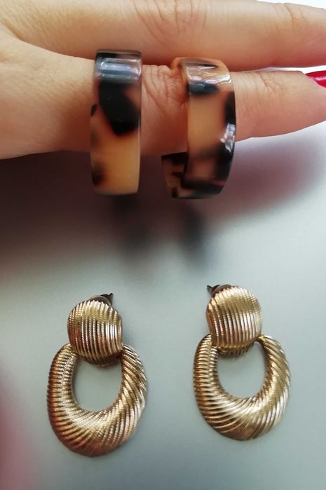 2 пари, сережки - гвоздики H&M