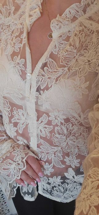 Koszula koronka, bluzka elegancka koronkowa nowa r.XL