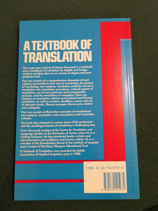 Livro "A Textbook of Translation" de Peter Newmark