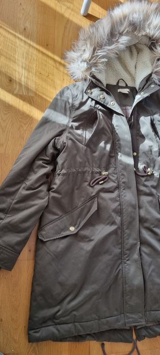 Kurtka ciążowa H&M Mama M parka kaptur ocieplana