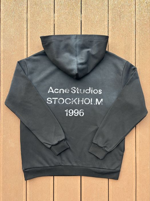 ACNE STUDIOS Logo Patch Cotton Hoodie (Black) (Bluza)