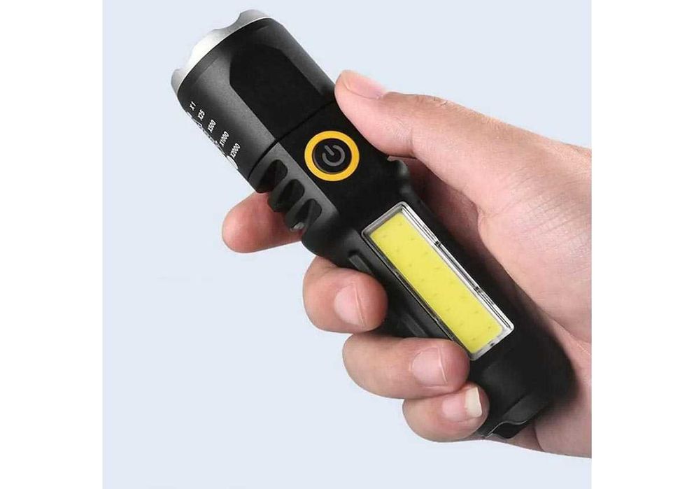 Latarka taktyczna led akumulatorowa usb zoom diody xpe cob