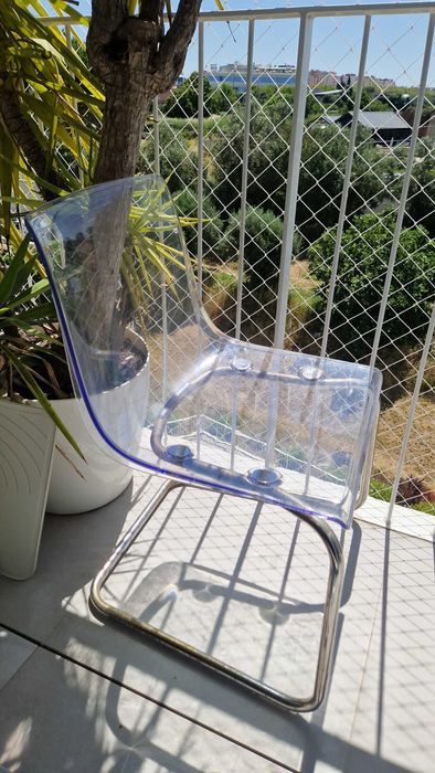 Cadeiras transparentes/cromadas