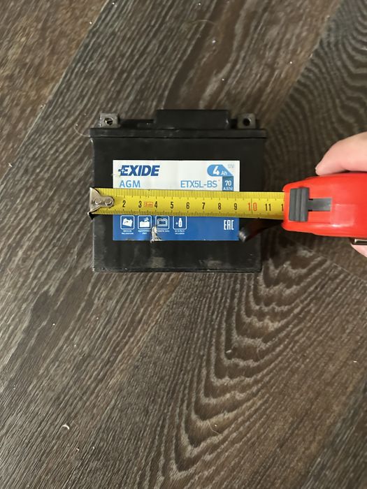 Аккумулятор на скутер 4Ah Exide AGM ETX5L-BS (12В 4Ач)