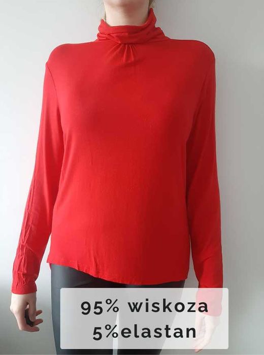 Elastyczna czerwona bluzka z wiskozy 44/46