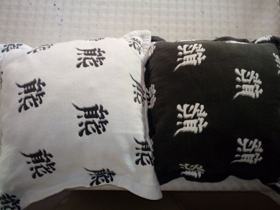 Cushions with Chinese characters