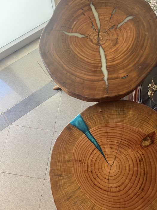 Mesa de centro madeira com epoxy