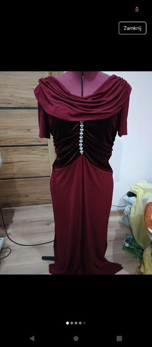Suknia imprezowa balowa bordo rozmiar 50