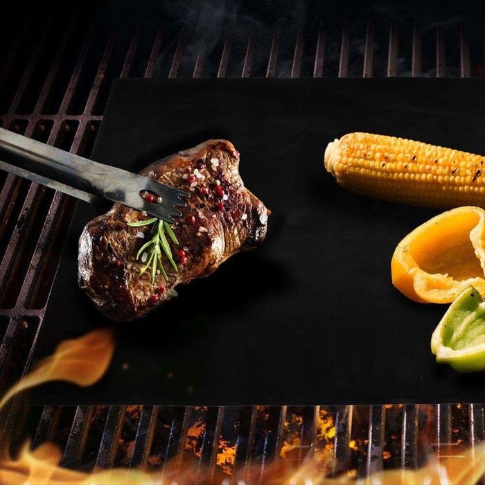 zestaw przybory akcesoria grill stal + mata teflon