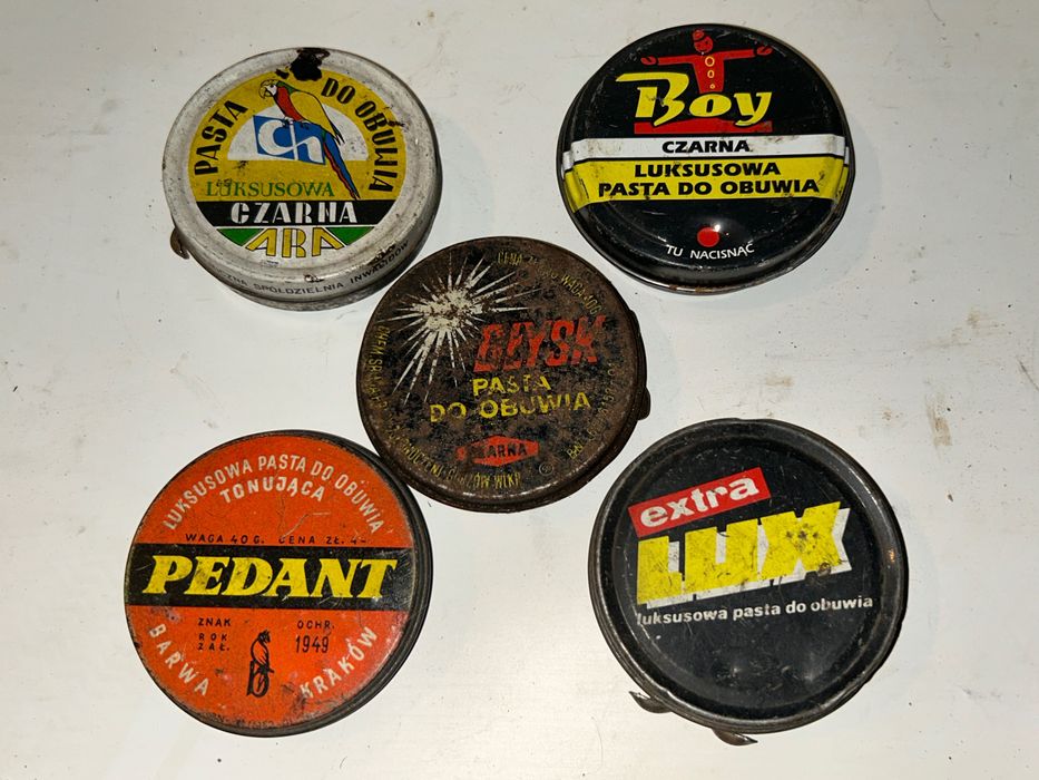 Zestaw starych pudełeczek po PAŚCIE DO BUTÓW - PRL ! + Gratis !