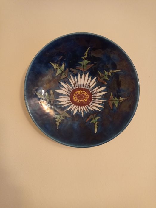 Talerz ozdobny Hindelanger Keramik Handarbeit lata 60 wintage PRL