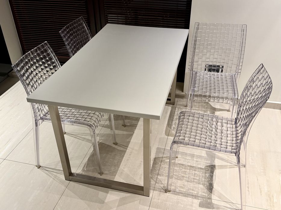 4 krzesła Kartell ANNI ANNI + Stół IKEA 130x75 cm | stan BDB |