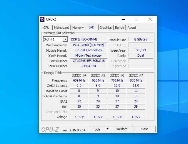 Memória Ram Crucial DDR3L 8GB 1600 Sodimm