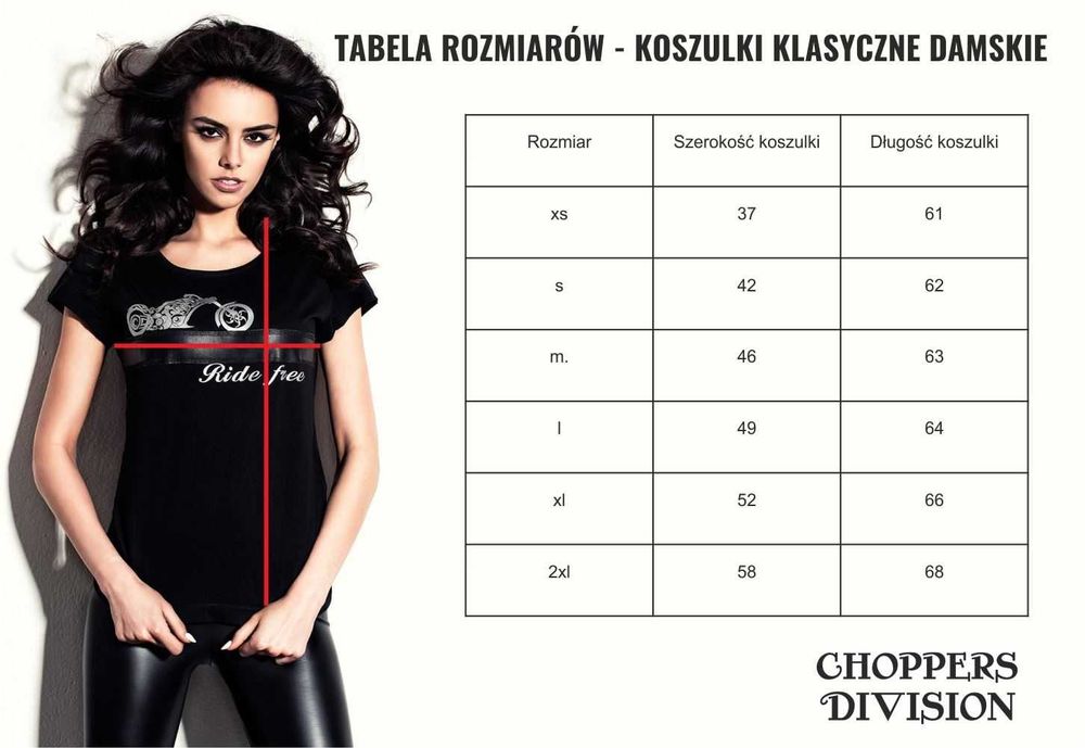 Koszulka damska LADY BIKER CHOPPERS DIVISION rozmiar S