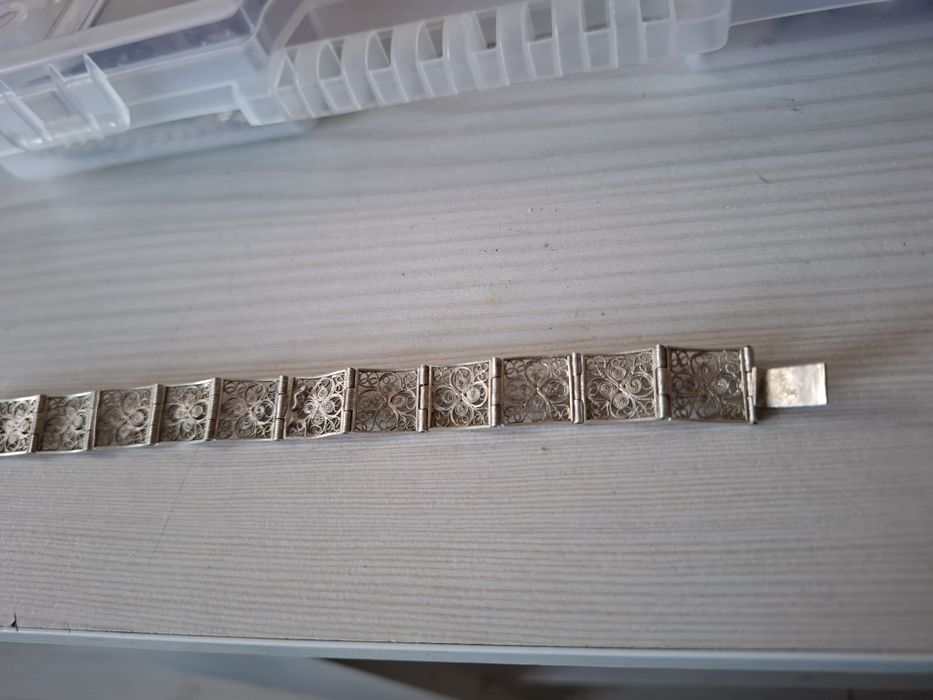 Bransoletka filigranowa 18cm srebrna