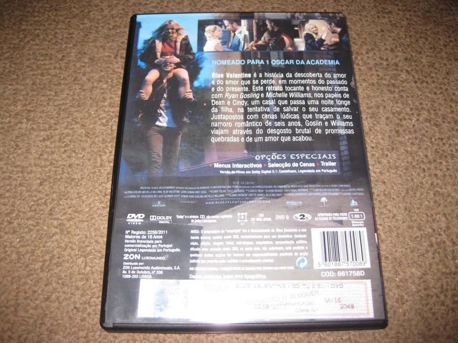 DVD "Blue Valentine- Só Tu e Eu" com Ryan Gosling