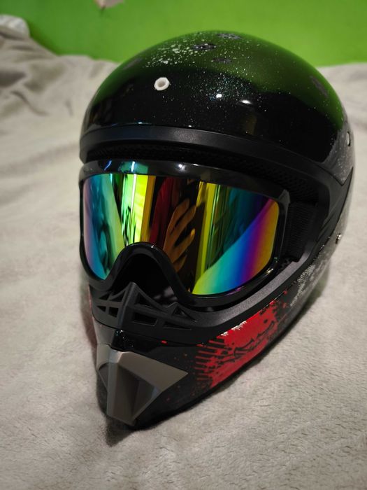 Kask typ cross ORZ-26 roz.M (56-58) +gogle, motor, rower, skuter, hulajnoga