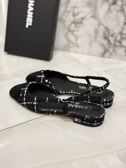 Czółenka Chanel Slingback Tweed