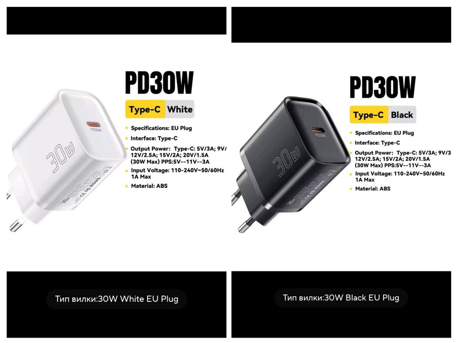 Essager PD 30 w, 67 Вт  зарядное устройство