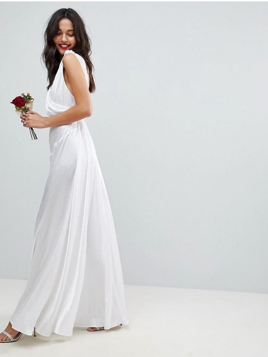 Zwiewna sukienka ślubna ASOS rozmiar S _EFL