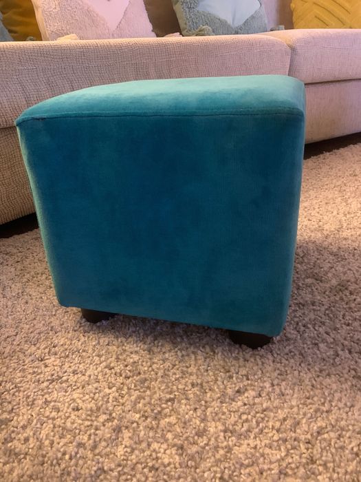 Banco veludo azul como novo