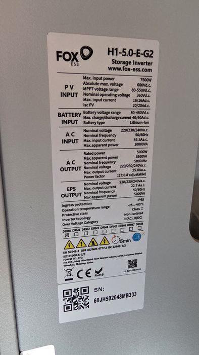 Inversor solar + bateria Fox ESS 5kw