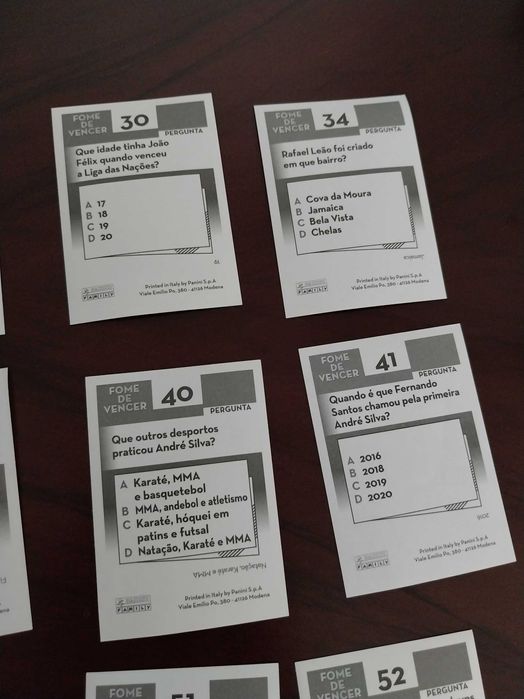 Conjunto 12 cromos da Seleção Portuguesa de Futebol (Fome de Vencer)