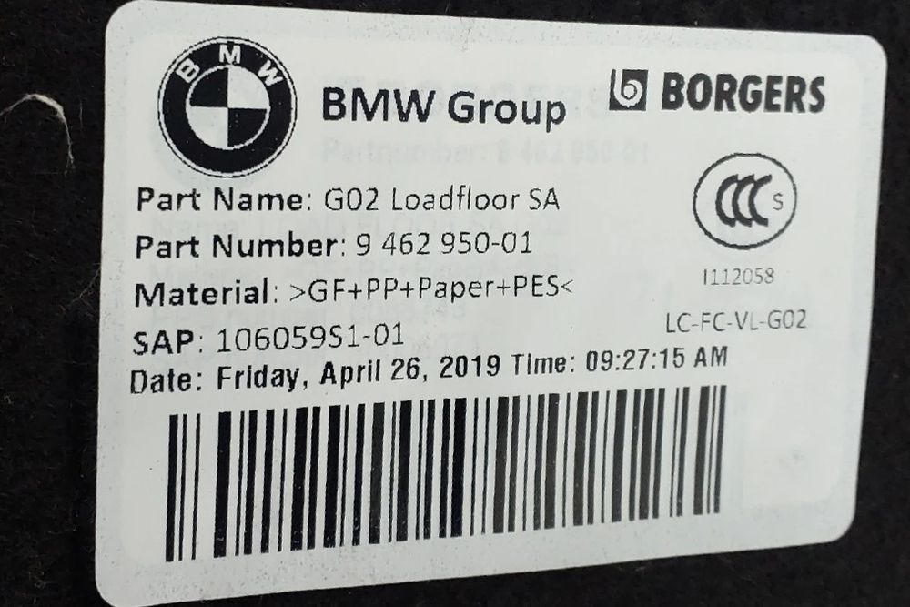 Chapeleira / tampo da mala BMW X4 (G02, F98)