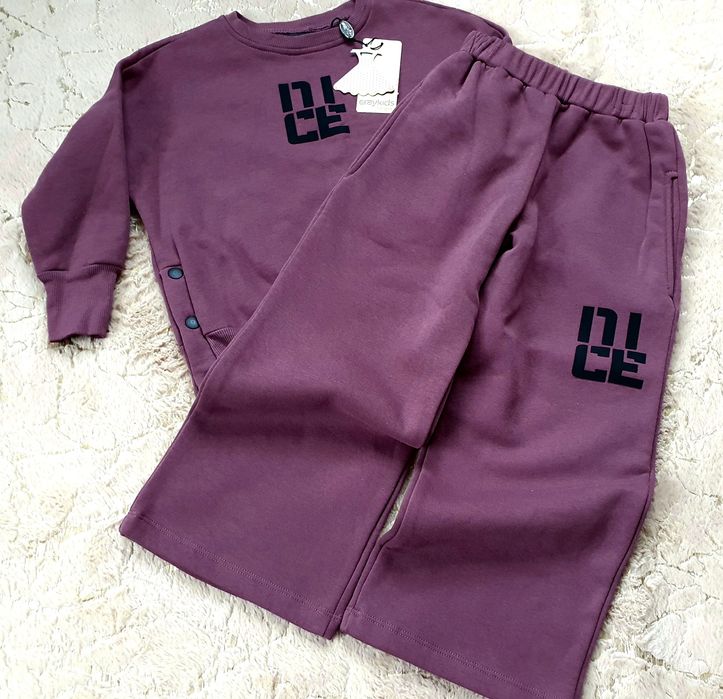 НОВИЙ!ТУРЕЧЧИНА/преміальної якості теплий костюм(Світшот+штани палаццо