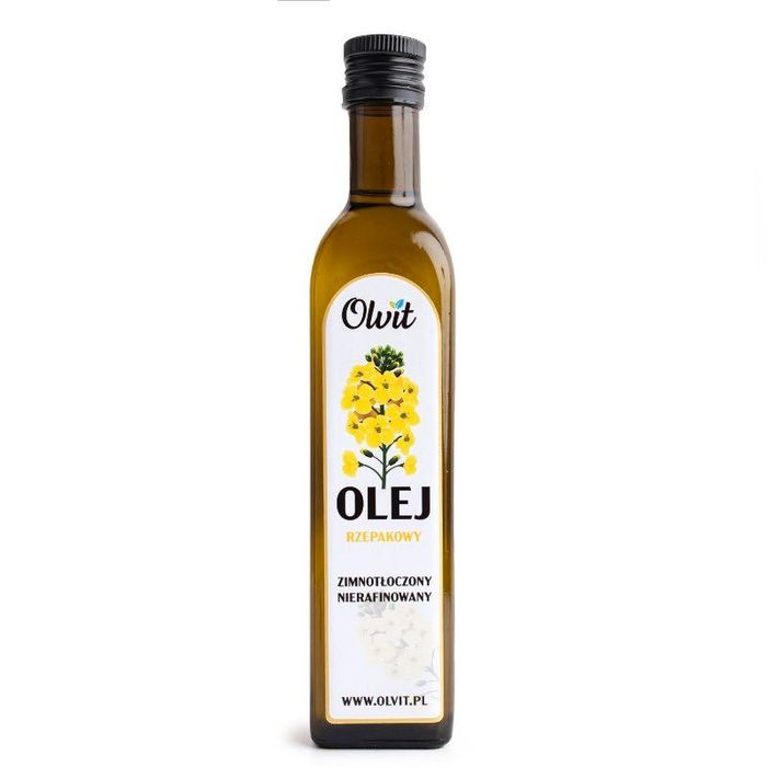 Olej rzepakowy tłoczony na zimno 0.5 L