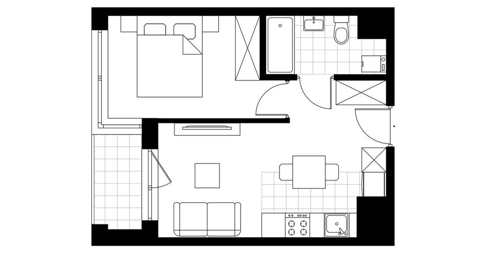2-pokojowe mieszkanie 31m2 + loggia