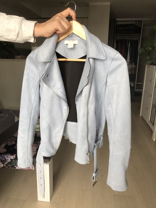 Kurtka ramoneska jasnoniebieska H&M