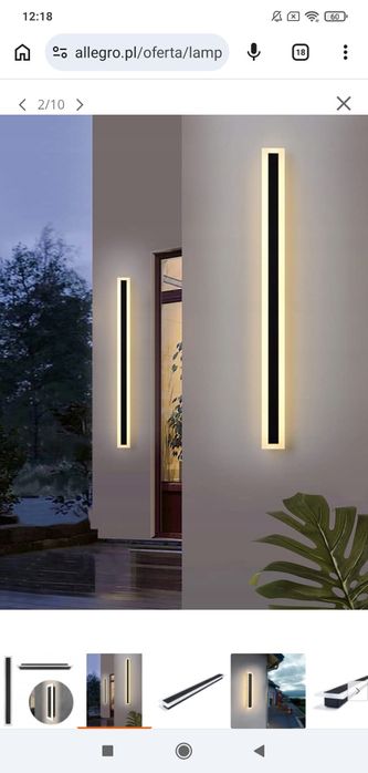 Lampa LED 100cm 38W kinkiet ogrodowy ścienny elewacyjna zewnętrzna akryl