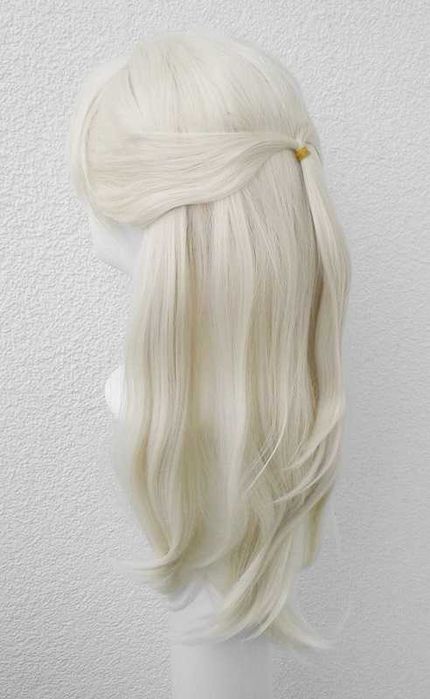 Barbie blond peruka z grzywką kitką cosplay wig długa przebranie